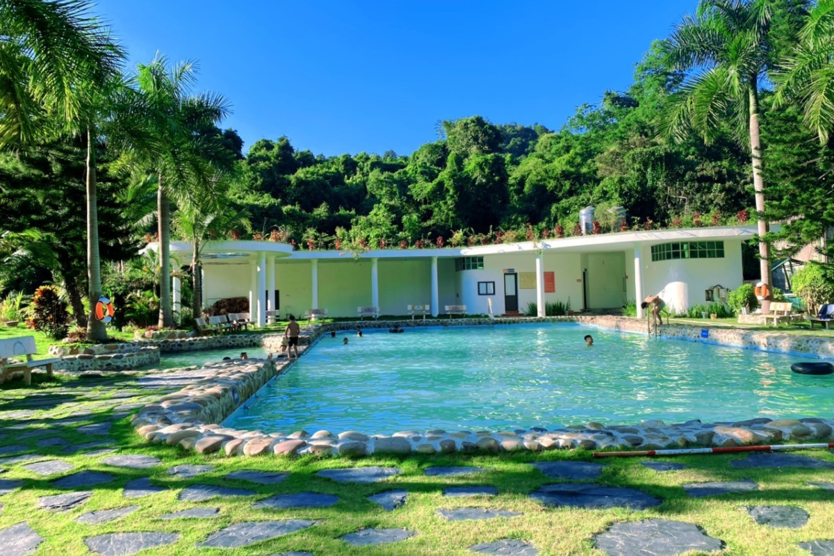 Soothing mineral pool at U Va Hot Springs resort in Dien Bien